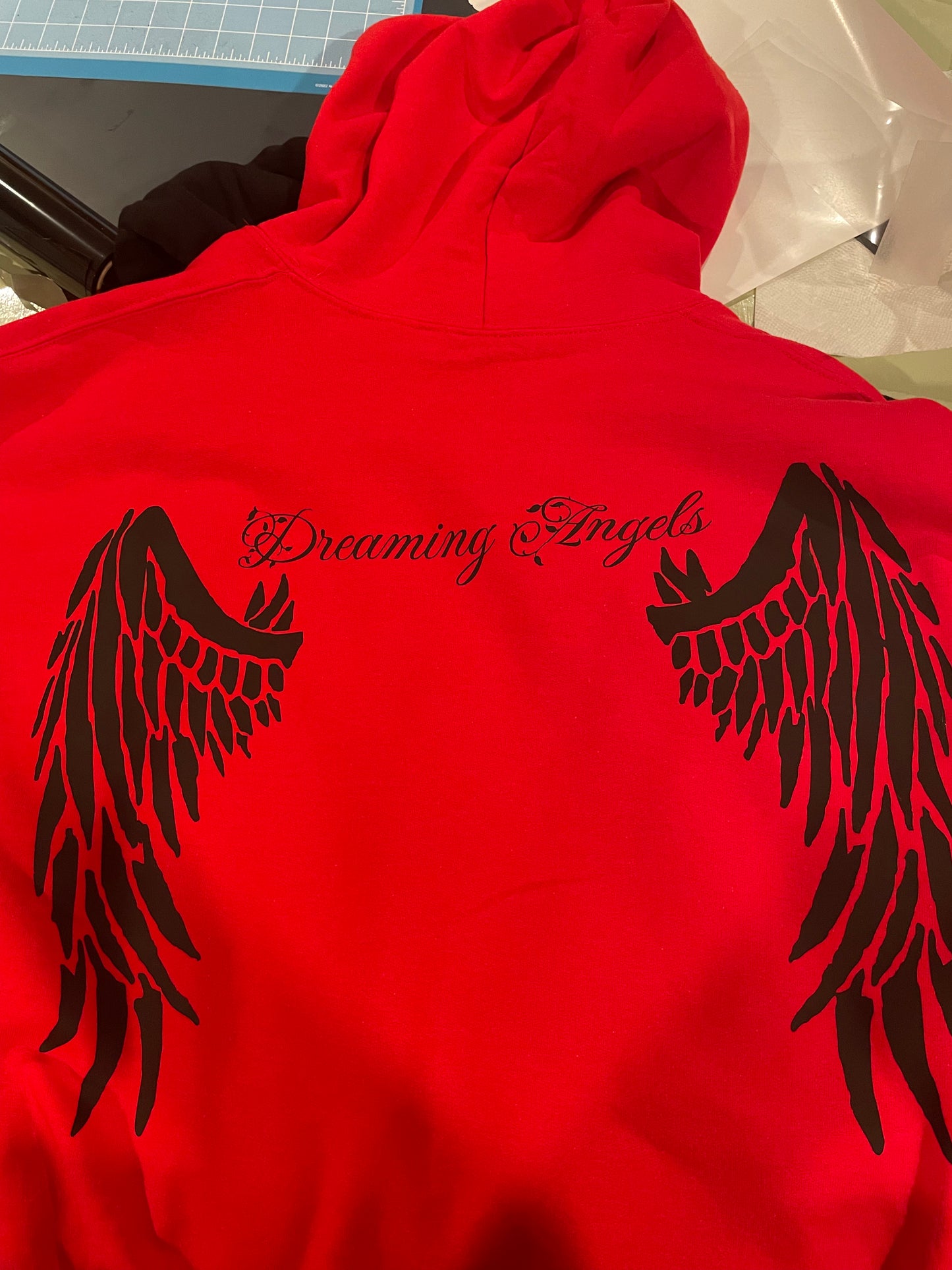 Red Dreaming Angels Hoodie (With wings)