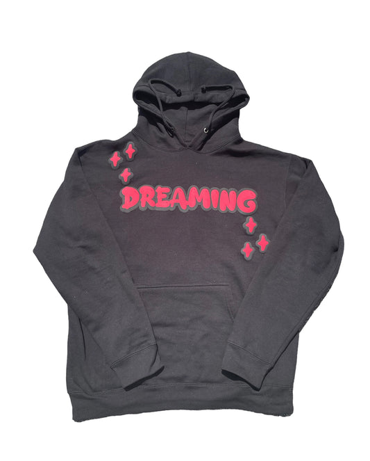 Black Puff Print Dreaming Hoodie