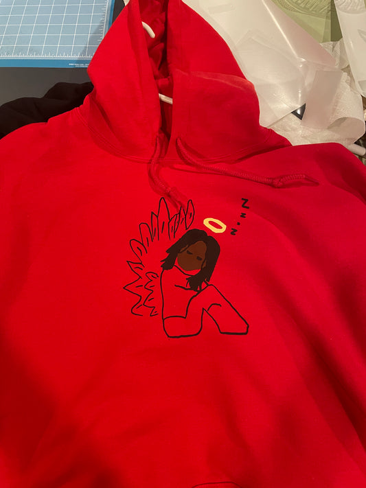 Red Dreaming Angels Hoodie (With wings)