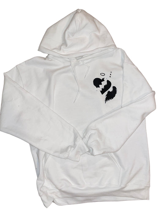 Broken Heart Dreaming Angles Hoodie White